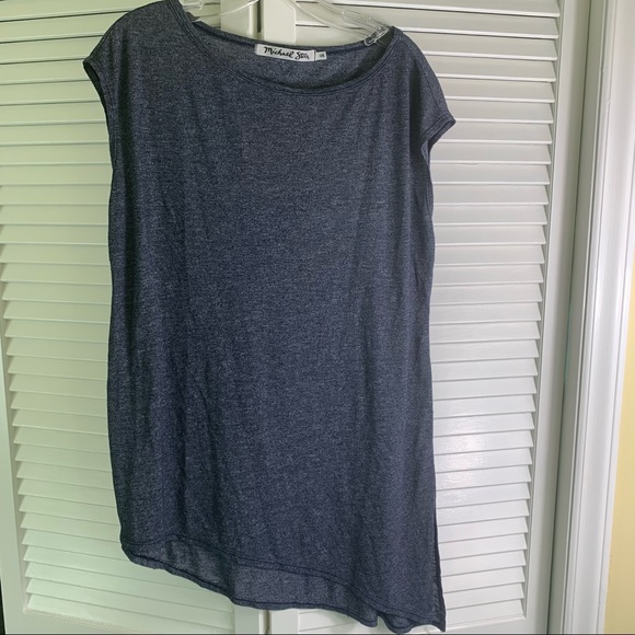 Michael Stars Crew Neck Tee Side Drape T Shirt - Picture 13 of 13